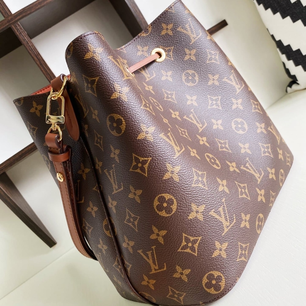 Louis Vuitton Néonoé MM Monogram Canvas Bucket Bag Caramel Brown 26cm M44887
