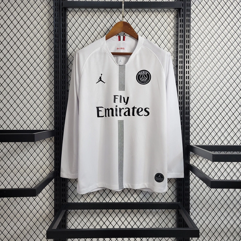 Retro 2018-19 PSG White Champions League Long Sleeve Football jersey retro