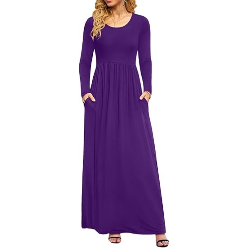Women Casual Long Sleeve Maxi Dresses