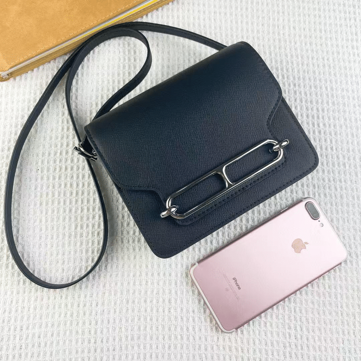 Hermès Shiny Alligator Mini Roulis Permabrass Hardware Black 18Cm