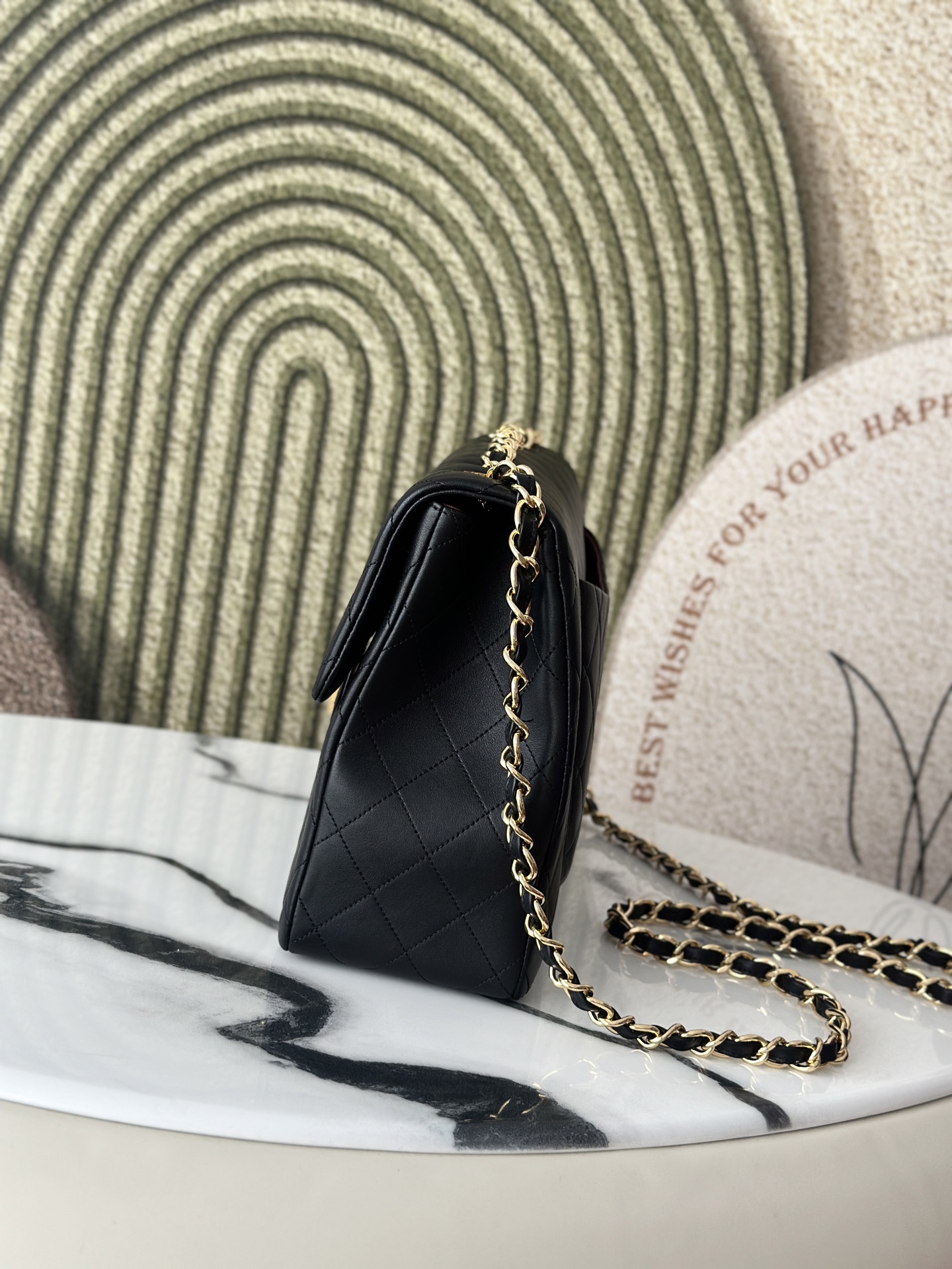 Classic Flap Jumbo Black Lambskin Bag (Model A58600)