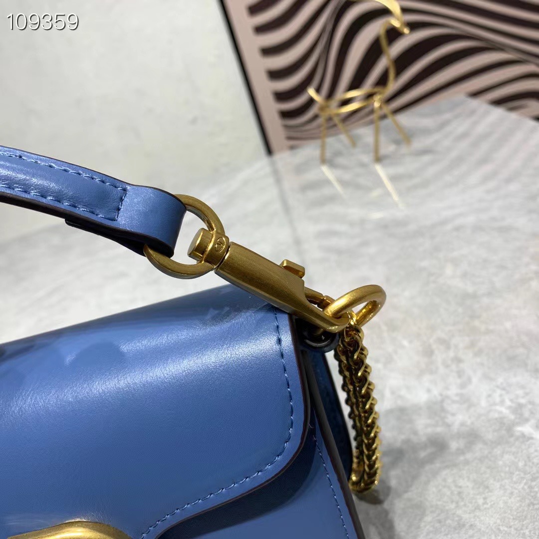 Valentino Locò Small Shoulder Bag In Calfskin Ultramarine Wb0K53Zxlq34