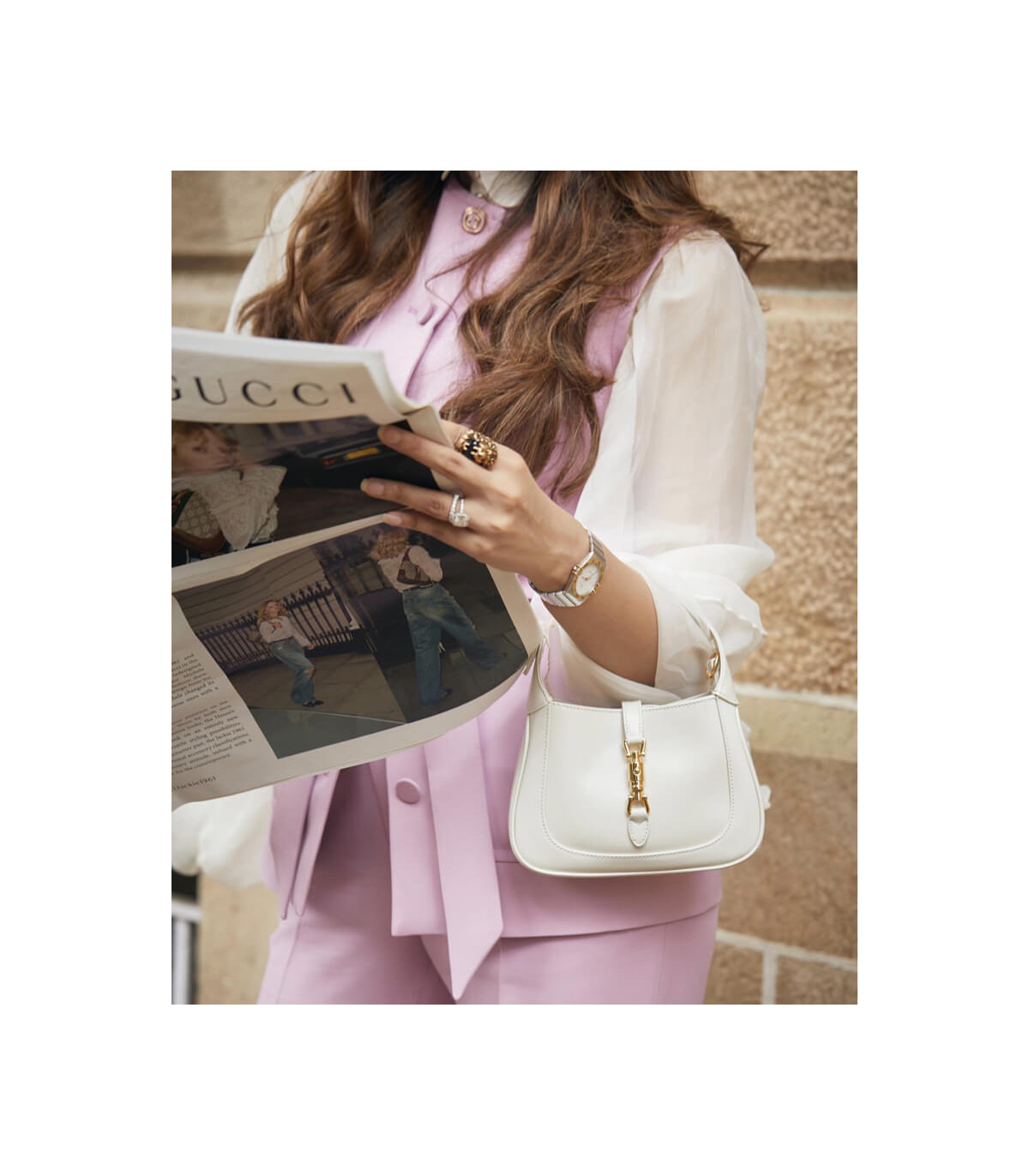 Gucci Jackie 1961 Mini Hobo Bag In White Leather 19cm