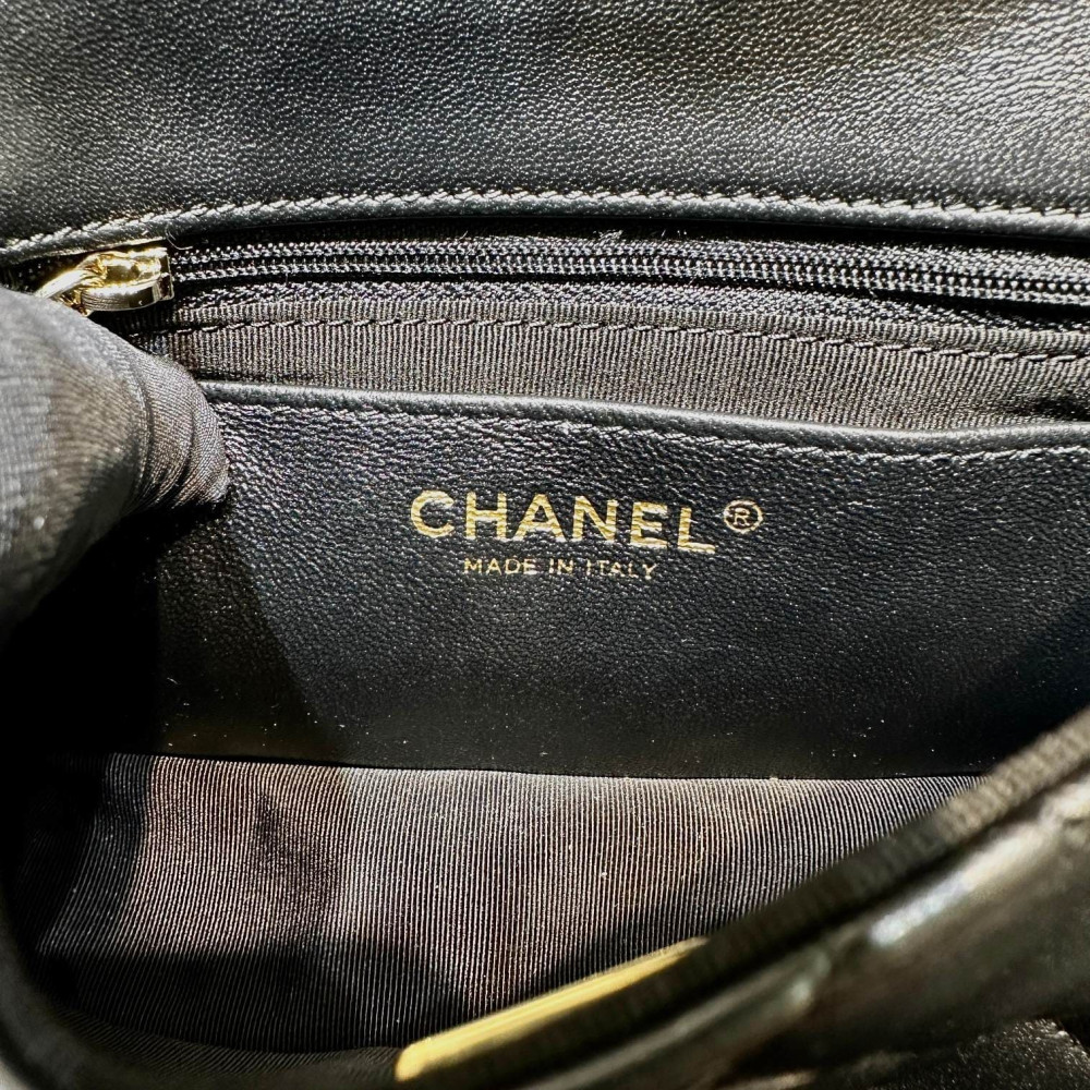 Chanel Mini Flap Bag in Black Lambskin