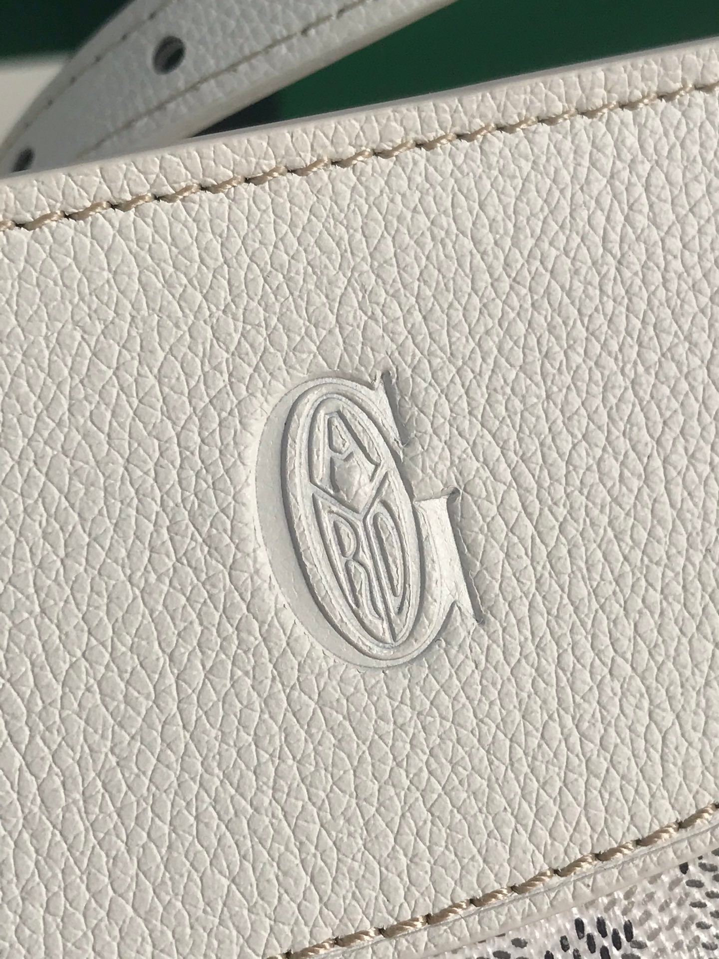 Goyard Hirondelle Bag 25 Cm White Lambskin And Goyardine Canvas
