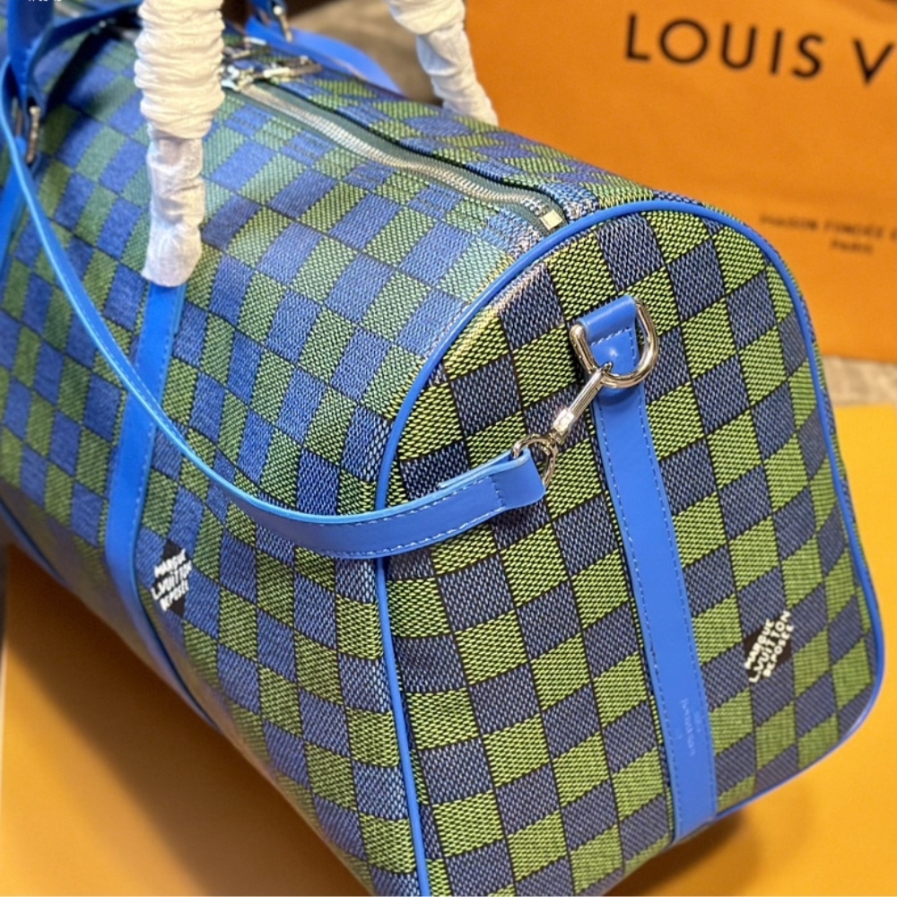 Louis Vuitton Keepall Bandoulière Blue Green 45cm