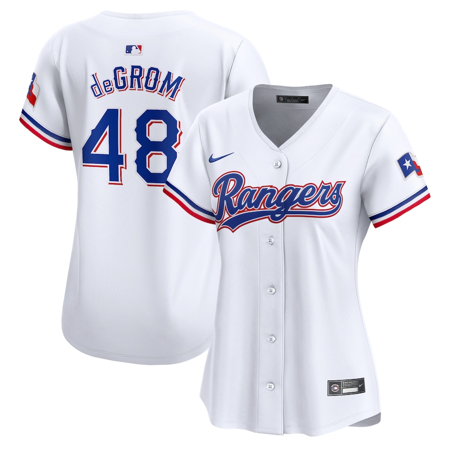 Jacob deGrom Texas Rangers Women's Home Limited Player Jersey White