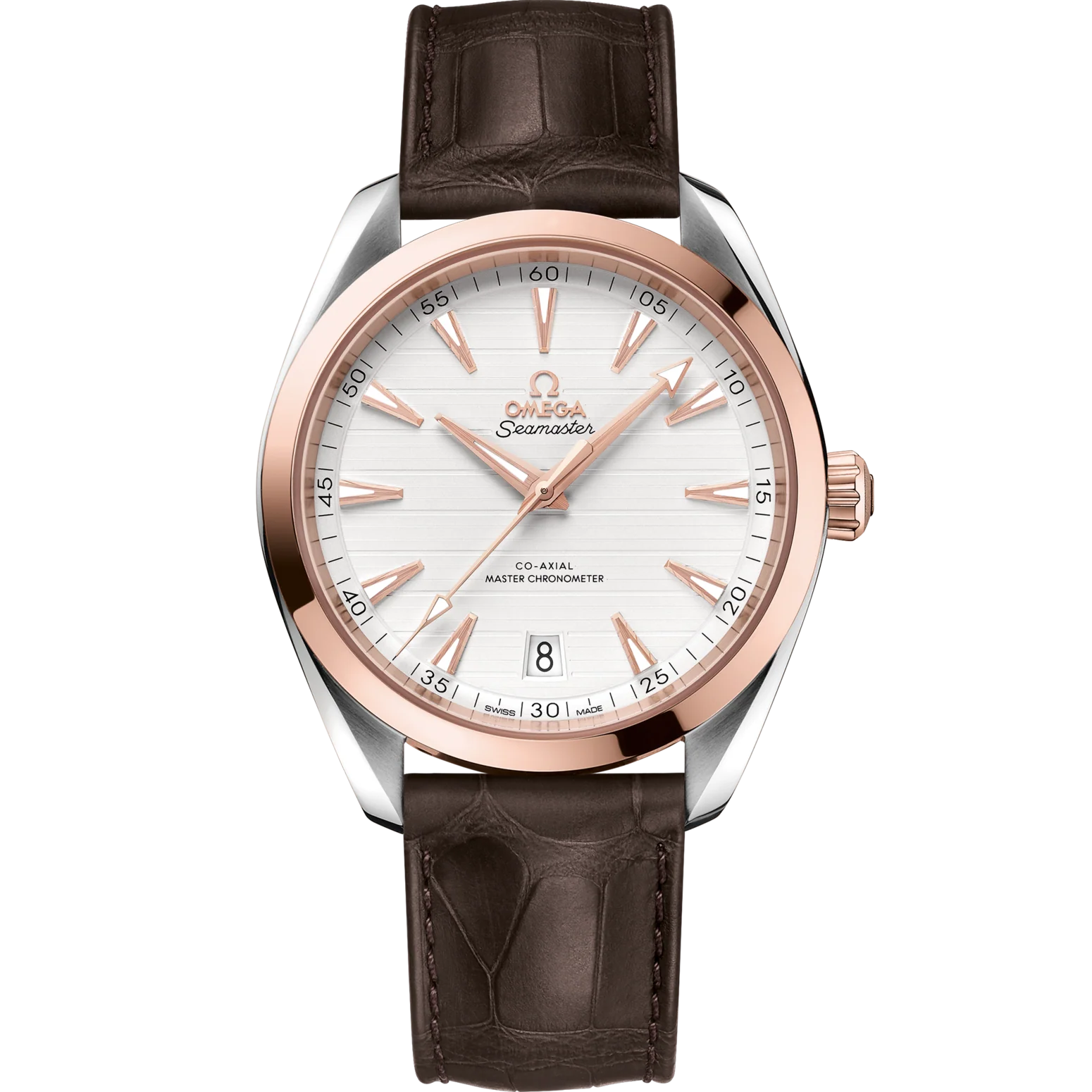 OMEGA Seamaster Aqua Terra 41 mm   Silver Dial Stainless Steel and Sedna™ 18k Rose Gold Strap 220.23.41.21.02.001