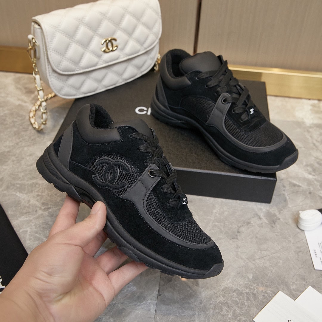 Chanel Cc Logo Sneaker Black G34361 Y53536 94305