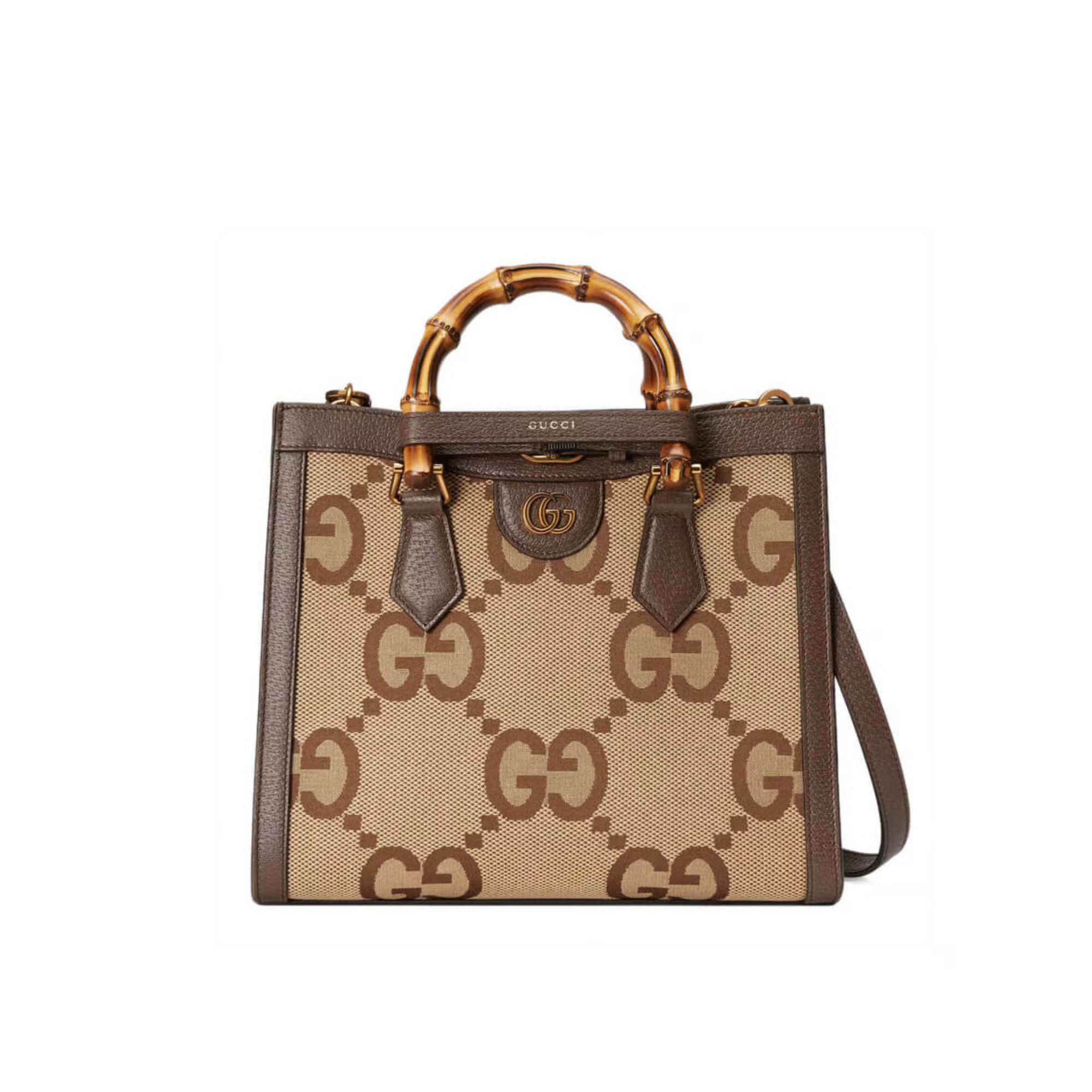 Gucci Diana Jumbo GG Small Tote Bag Brown 27cm