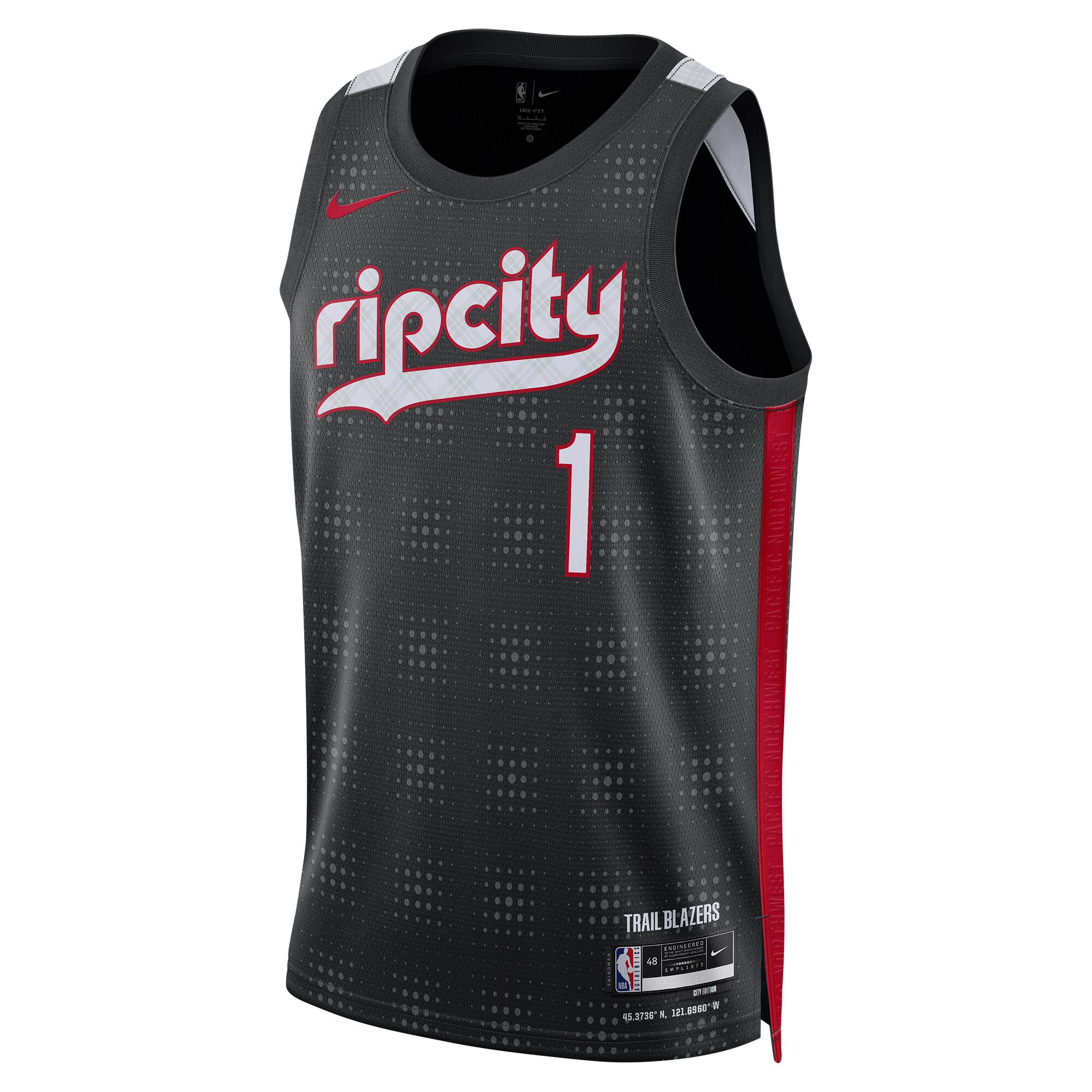 Unisex Portland Trail Blazers Anfernee Simons  Black 2024/25 Swingman Jersey - City Edition