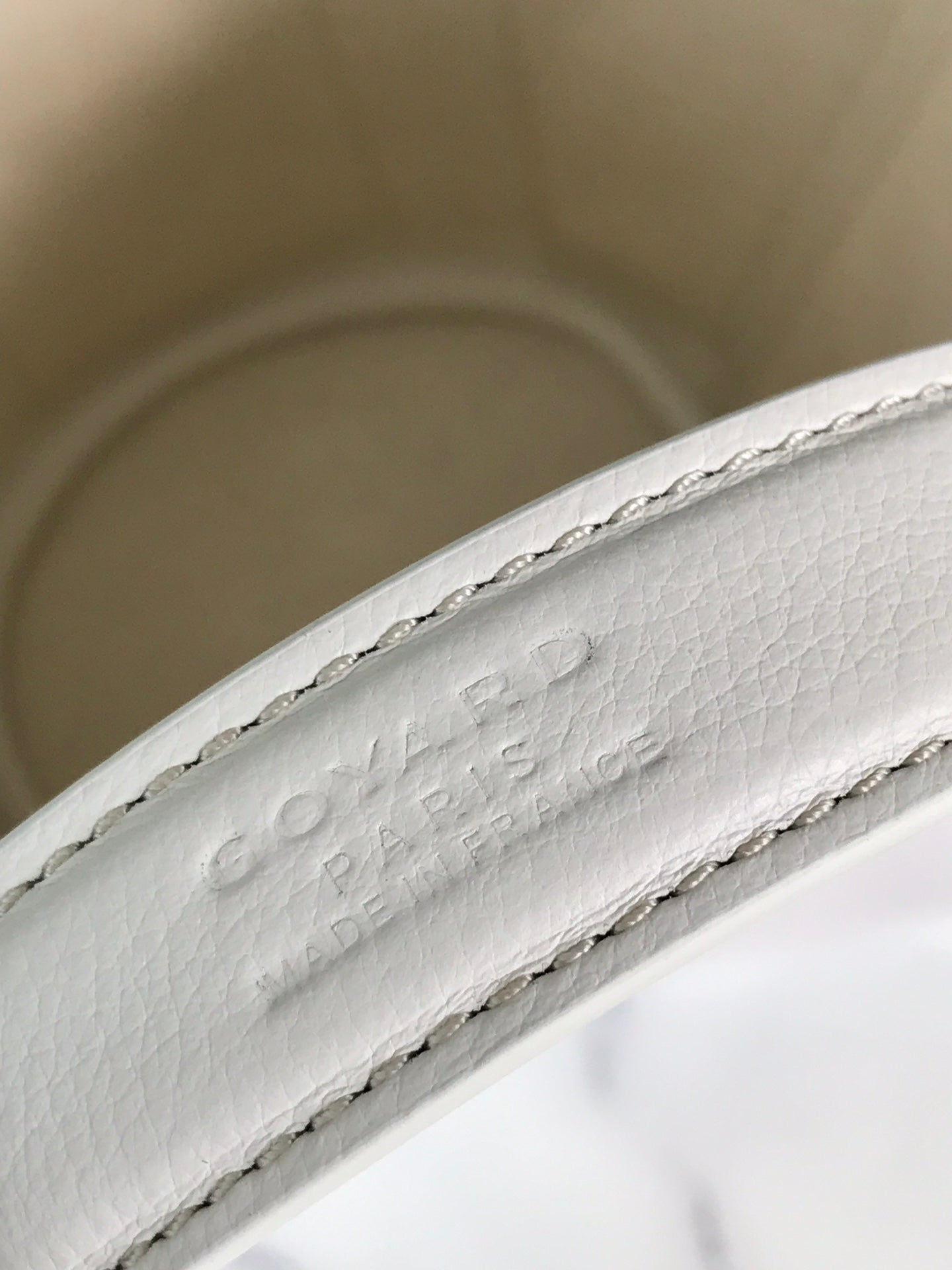 Goyard Small Belharra 24 Cm White Goyardine Canvas And Lambskin