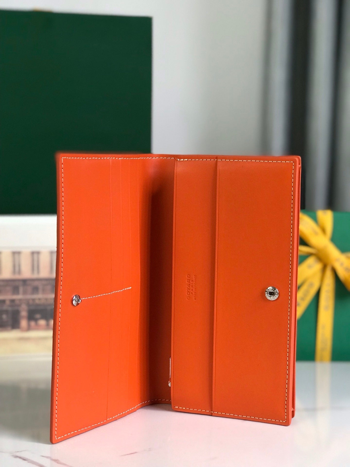Goyard Richelieu Wallet 19 Cm Orange Goyardine Canvas