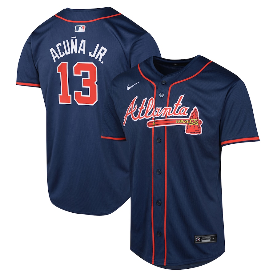 Ronald Acuña Jr. Atlanta Braves Youth Alternate Limited Player Jersey  Navy