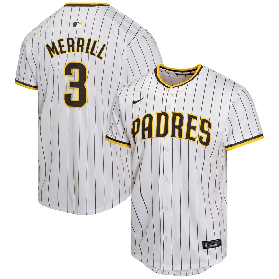 Jackson Merrill San Diego Padres Youth Home Player Game Jersey White