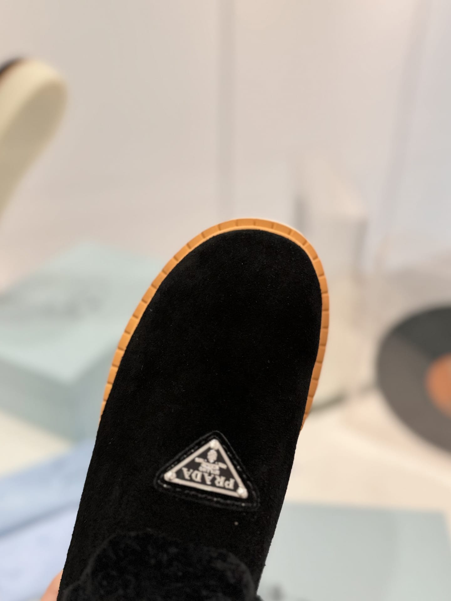 Prada Suede Mules Black