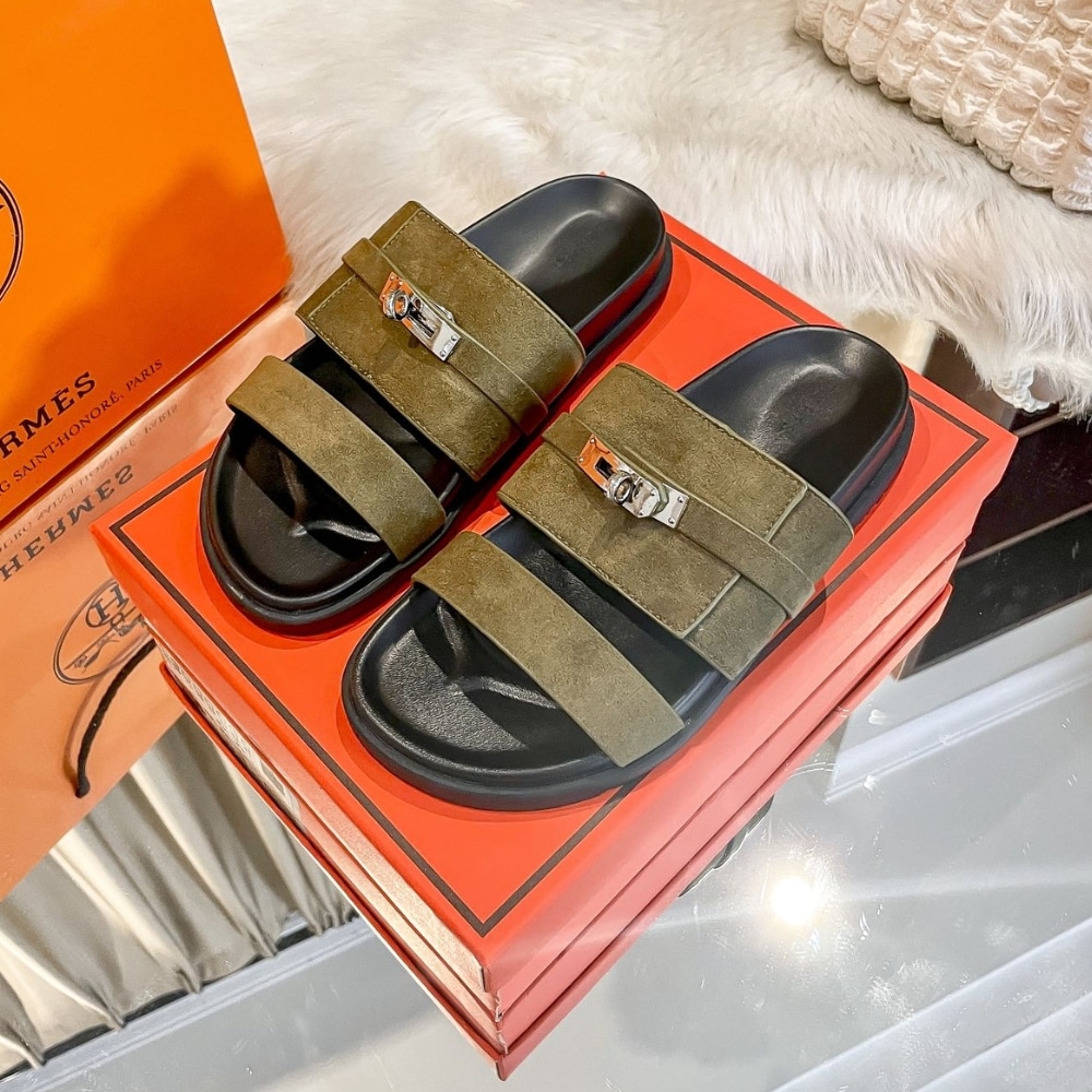 Hermes Jackson Sandal Tundra Green H242948Zh1R420