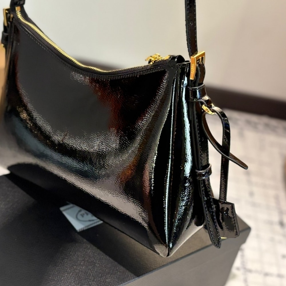 Prada Medium Aimée Shoulder Bag Black 30Cm