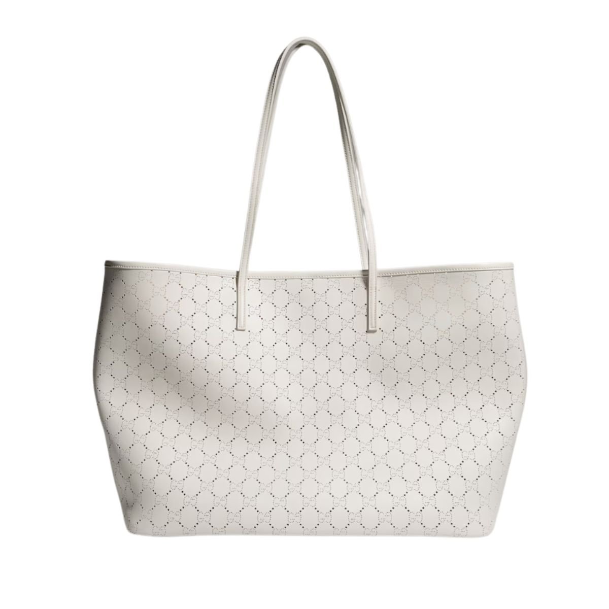 Gucci Tribeca Large Tote Bag 38cm/15in White Leather GG 874745