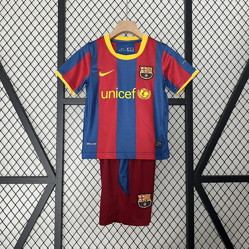 Retro kids 2010-11 kids Barcelona home MESSI PIQUE IBRAHIMOUIC XAVI A.INISTA PUYOL HENRY Football jersey retro