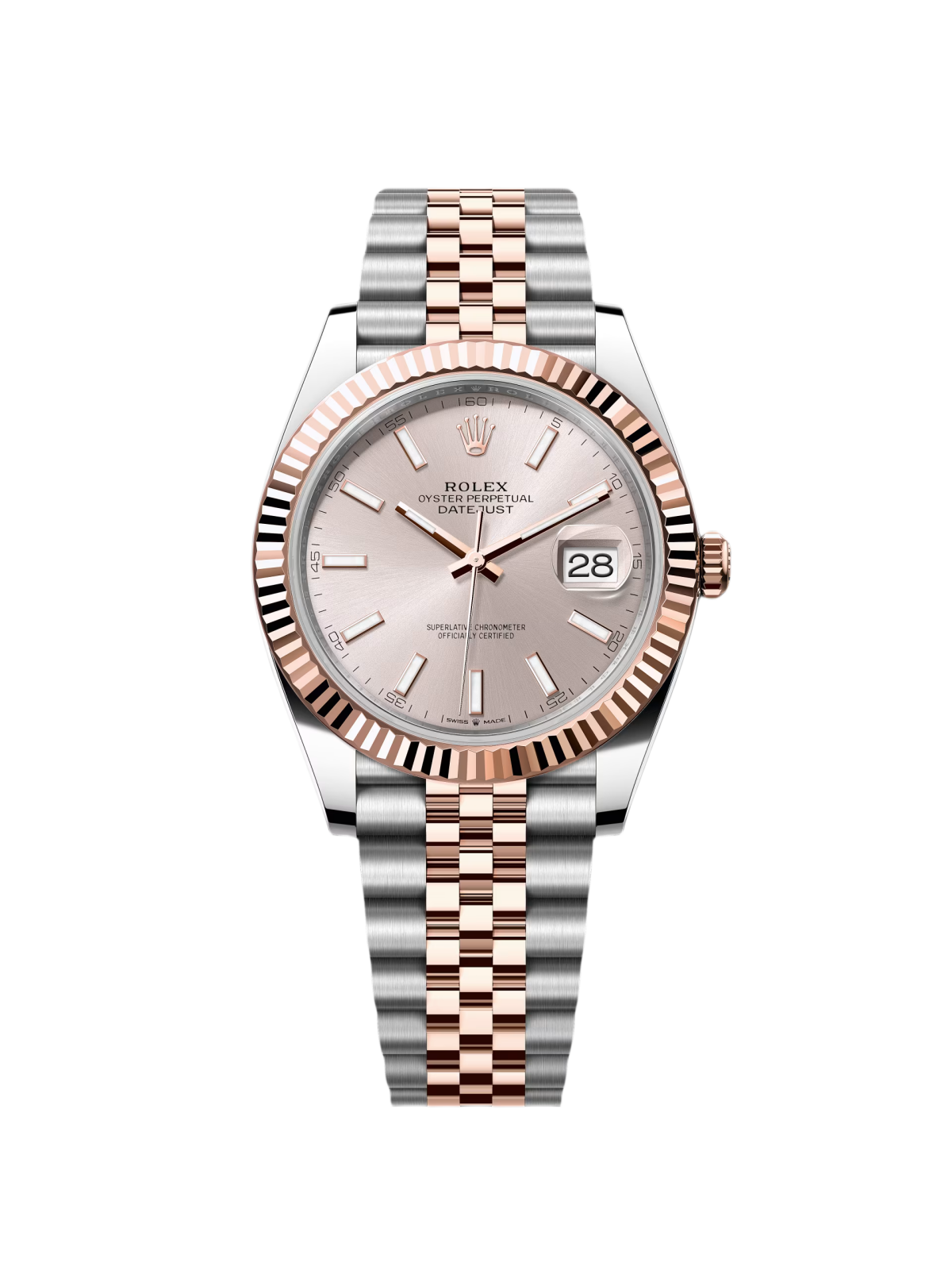 Rolex Datejust 41mm 126331 Sundust Index Oyster Steel and Everose Gold Watch
