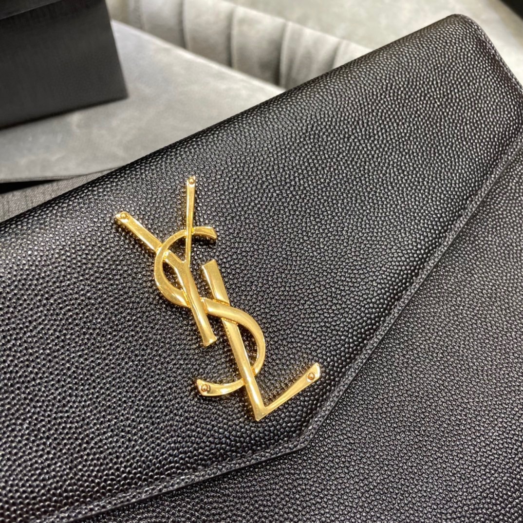 Saint Laurent Uptown Pouch In Grain De Poudre Embossed Leather