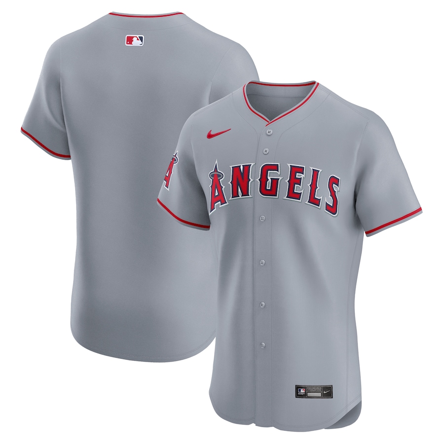 Los Angeles Angels Road Vapor Premier Elite Patch Jersey Gray