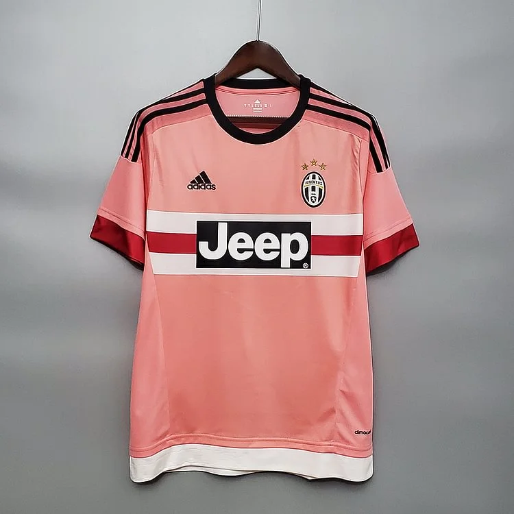Retro 2015-16 juventus away pink DYBALA POGBA MORATA Football jersey retro