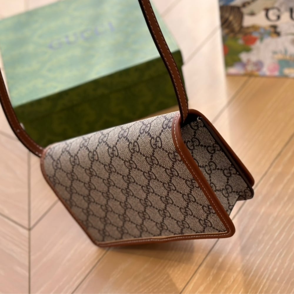 Gucci Gg Emblem Super Mini Shoulder Bag Beige 20cm 820688 Fad6l 9758