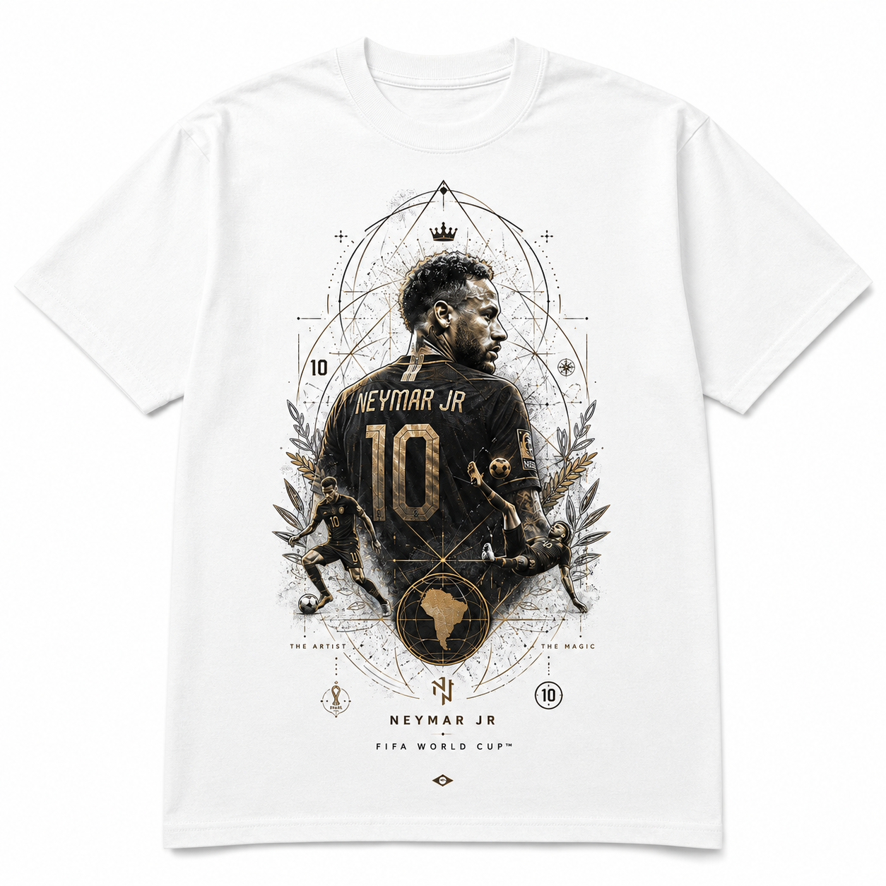 Neymar World Cup Printed T-Shirt  Unisex Loose Fit T-Shirt 100% Cotton Soft Comfortable Summer Casual Printed Top