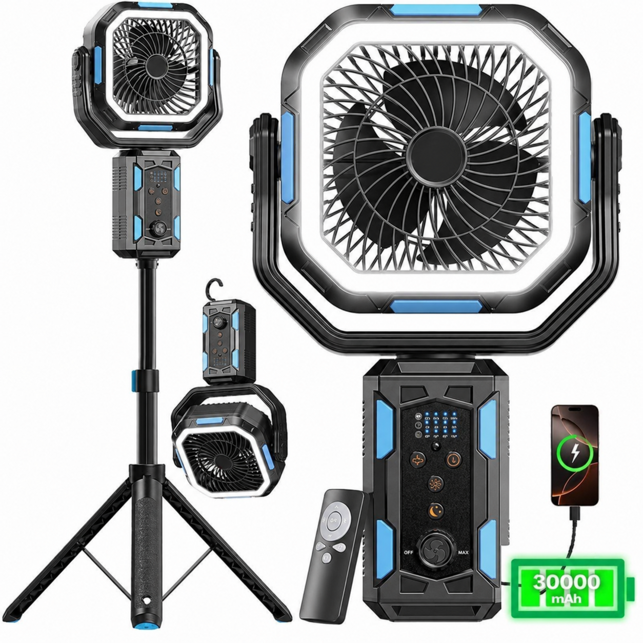 🔥Flash sale-Save Up To 80%🔥 Camping Fan with Detachable Tripod