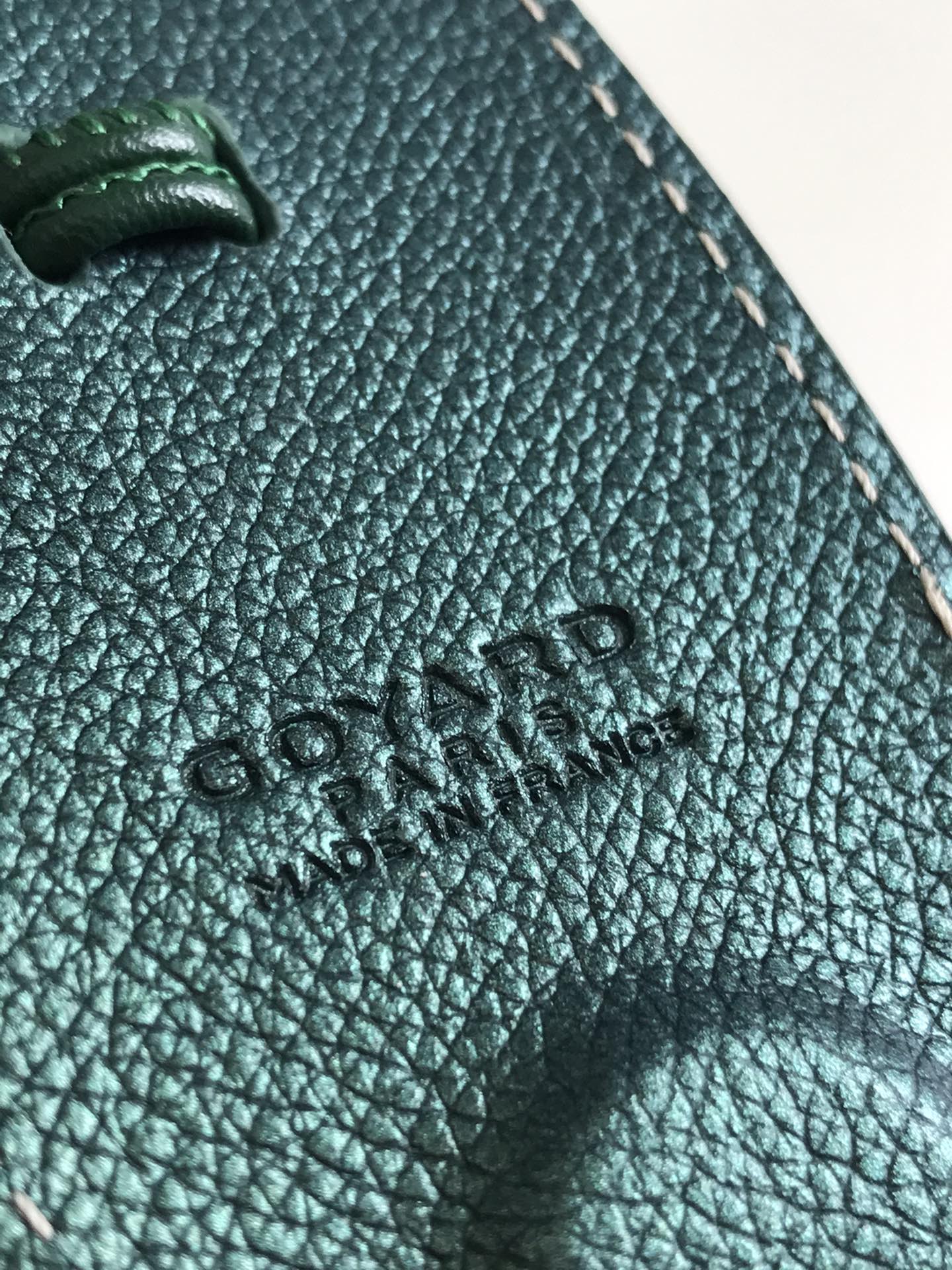 Goyard Anjou Mini Bag 20Cm Green Canvas Chevroches Calfskin