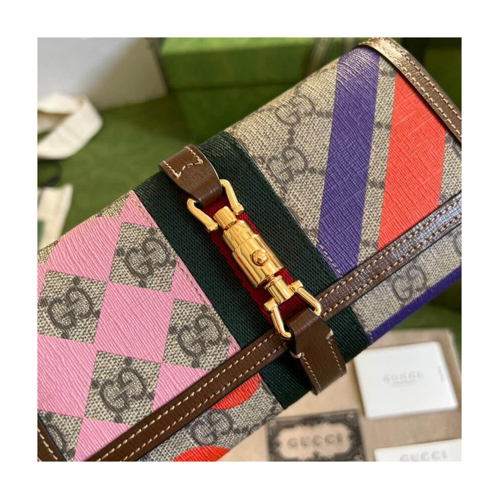 Gucci Jackie 1961 Chain Wallet With Geometric Print 19cm