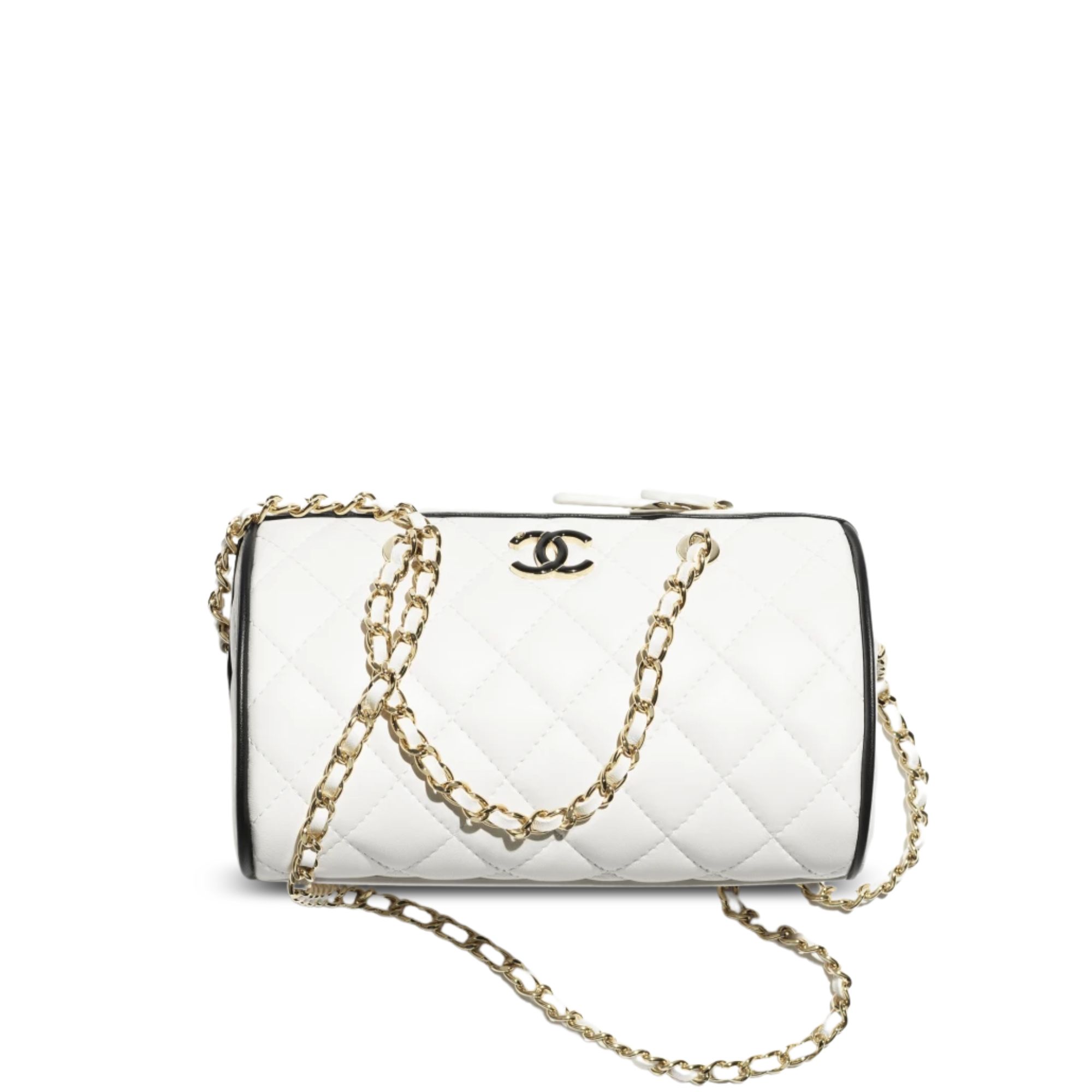 Chanel Spring Summer 2025 Pre-collection Clutch With Chain Lambskin White 18.5cm/ 7.3inches