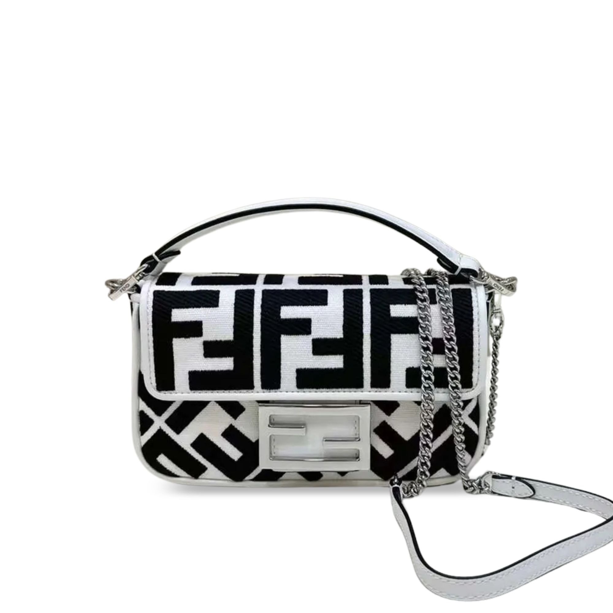 Fendi Baguette By Marc Jacobs In Black And White 19cm/ 7.5in