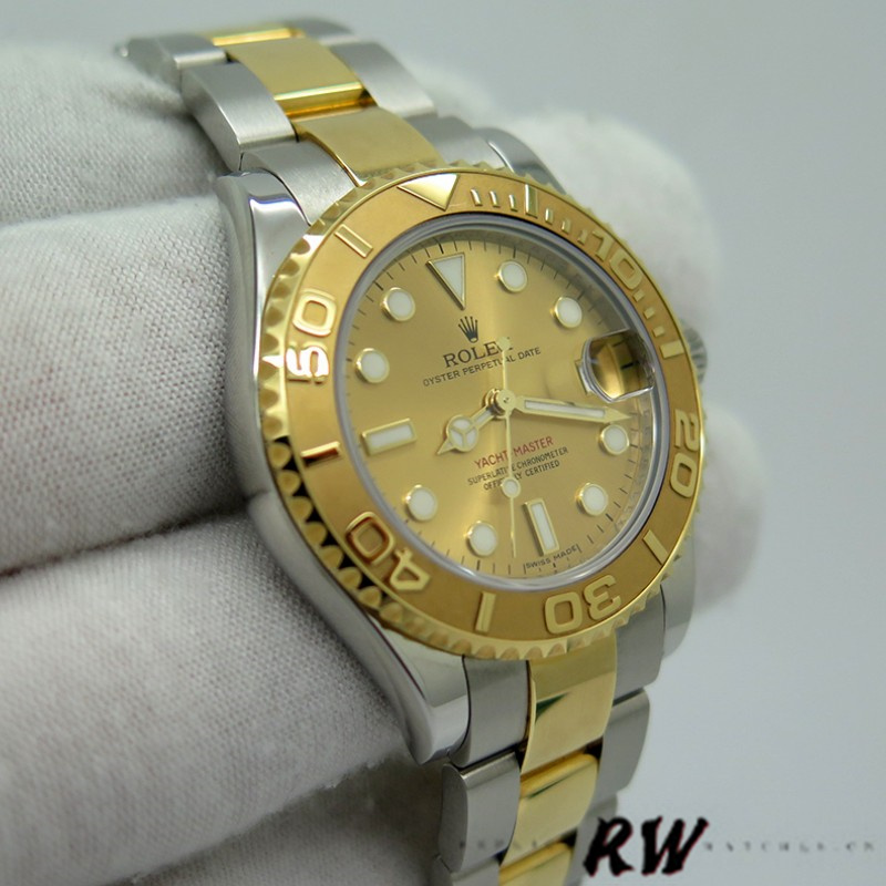 【Super Clone】Rolex Yacht-Master 168623 Steel Yellow Gold Champagne Dial 35MM Unisex Replica Watch