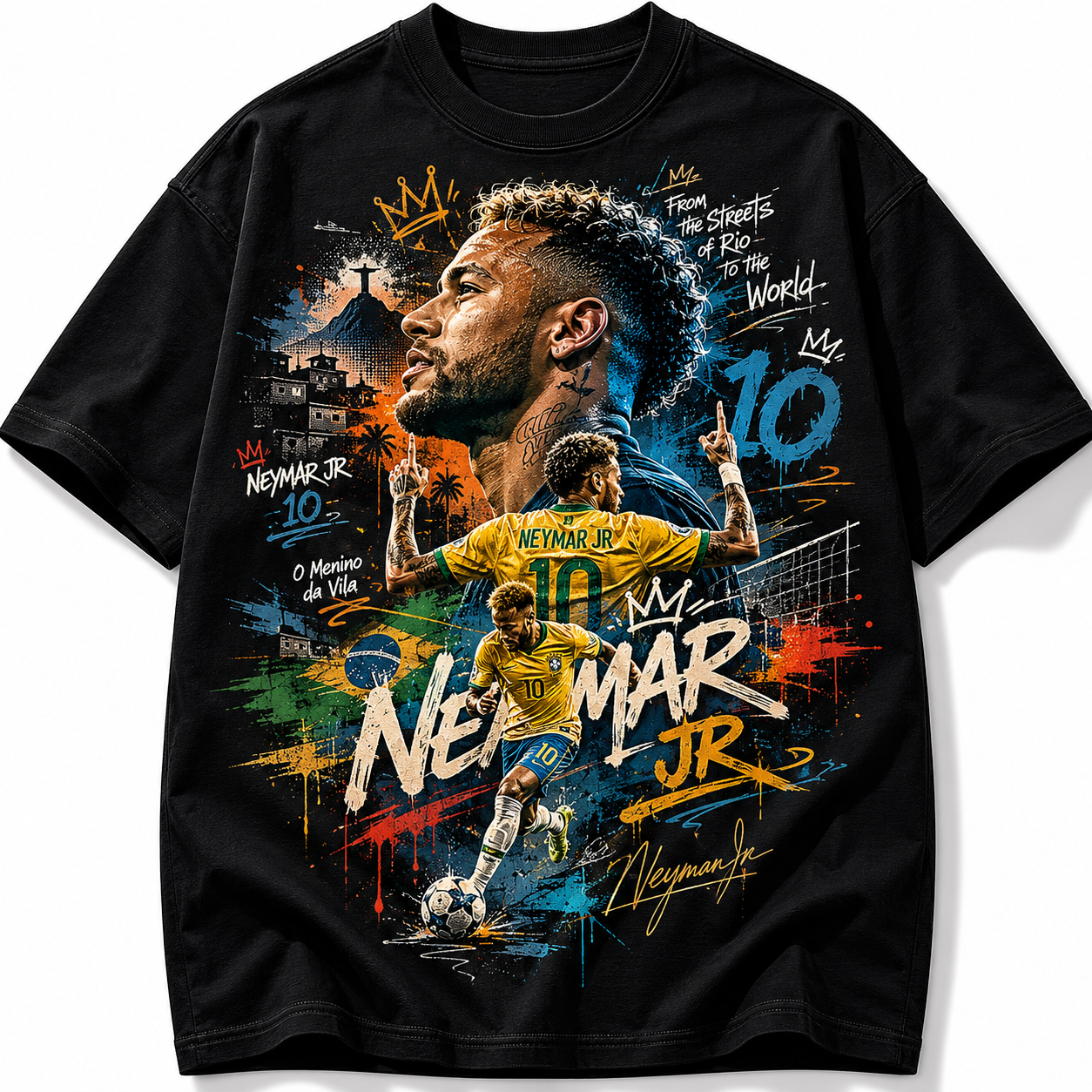 Neymar World Cup Printed T-Shirt  Unisex Loose Fit T-Shirt 100% Cotton Soft Comfortable Summer Casual Printed Top