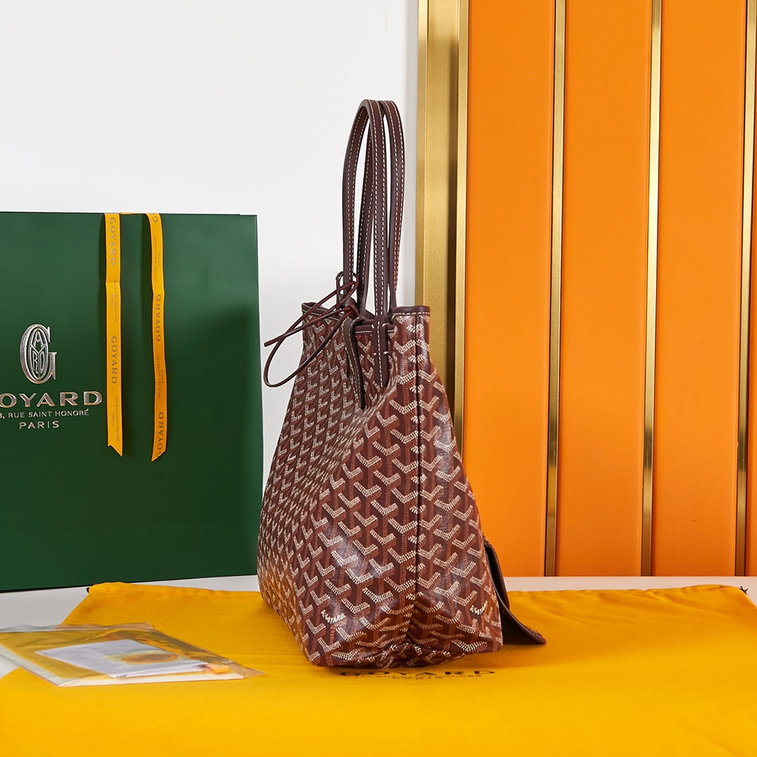 Goyard Saint Louis Pm 34Cm Burgundy Canvas Chevroches Calfskin