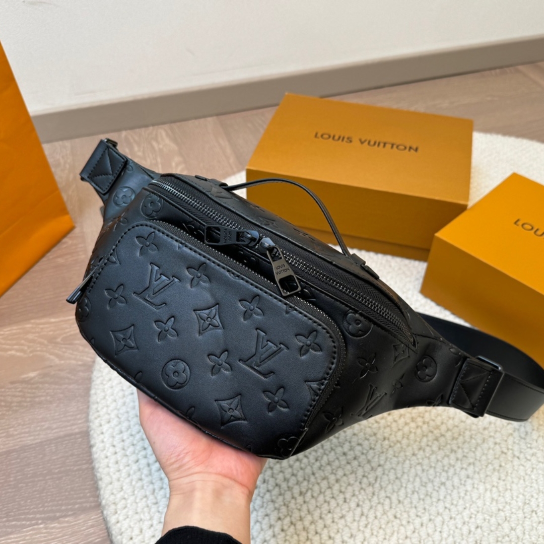 Louis Vuitton Rush Bumbag Monogram Shadow Calfskin Leather Black 31Cm M47058