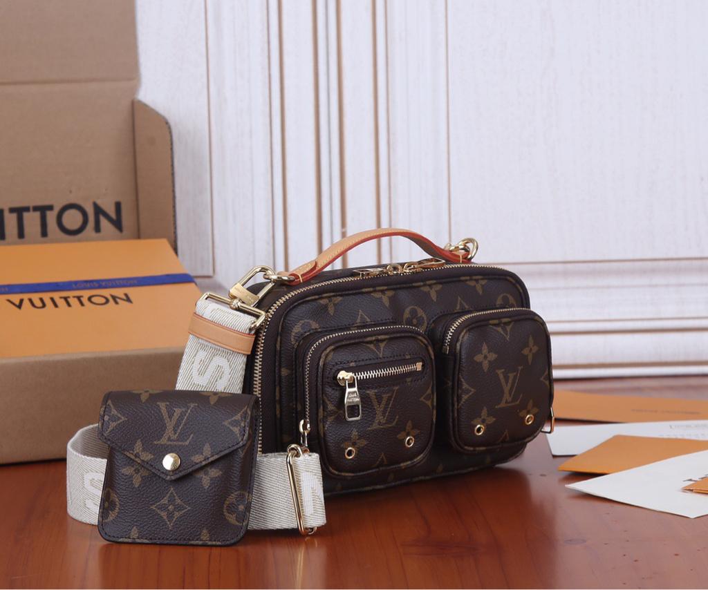 Louis Vuitton Utility Cross-Body Bag Brown 20cm