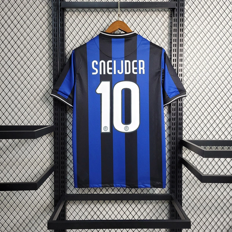 Retro 2009-10 Inter Milan Home J.ZANETTI SNEIJDER BALOTELLI MILITO ETO'O Football jersey retro