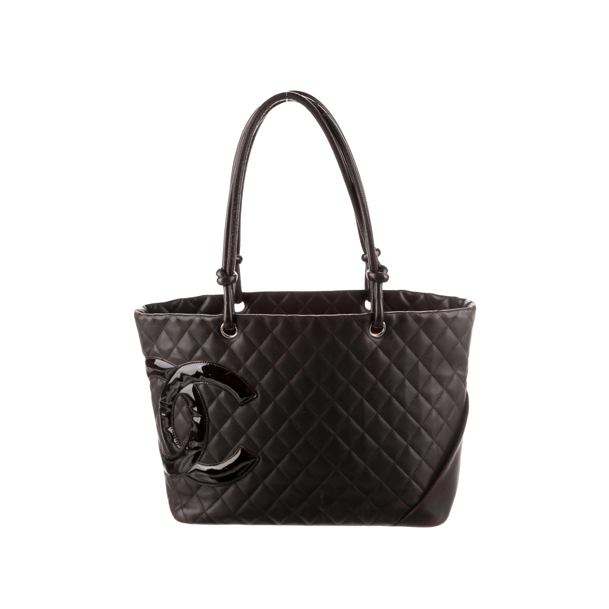 Chanel Calfskin Quilted Large Cambon Tote Brown 41Cm/16in