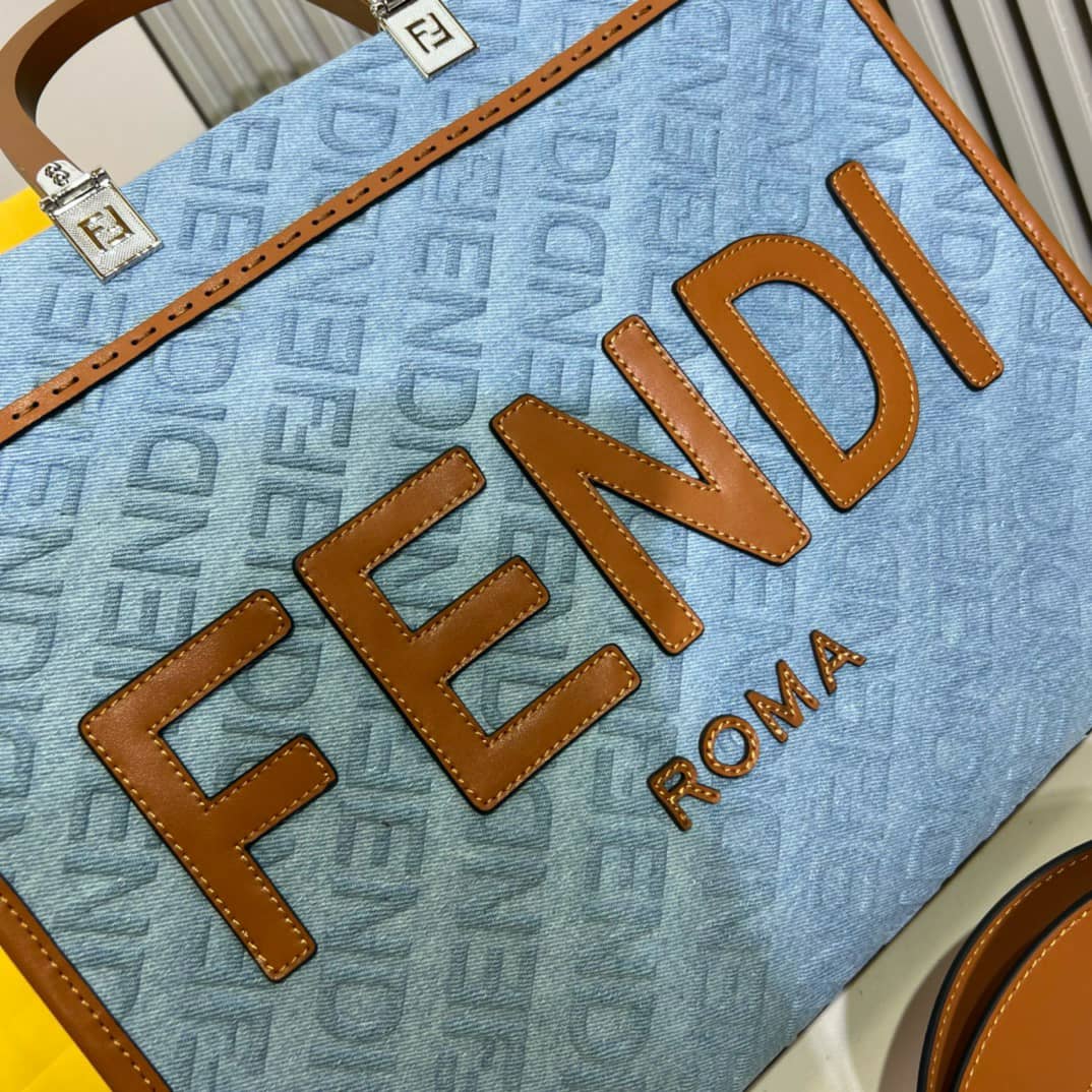 Fendi Sunshine Medium Denim Light Blue 35Cm