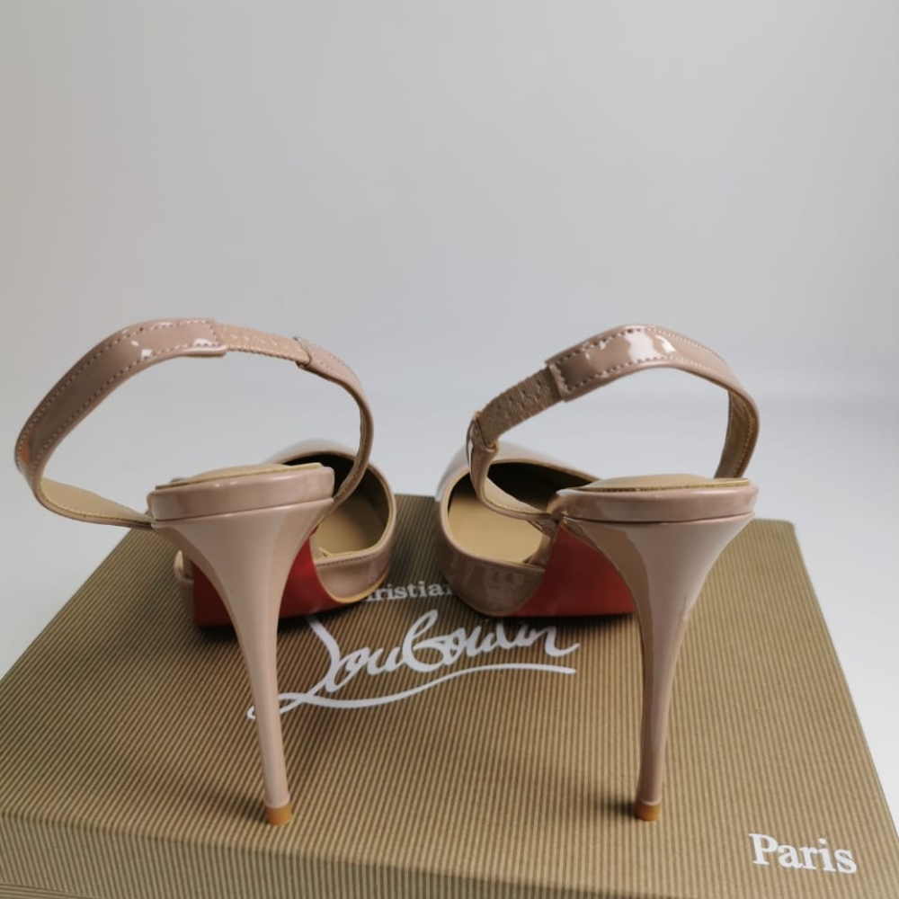 Christian Louboutin Apostropha Sling 80 Nappa Leather Beige 1240830N295