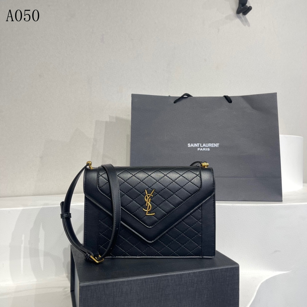 Saint Laurent Gaby Satchel In Quilted Black Gold 26Cm