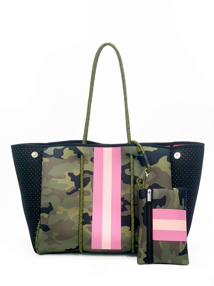 Colorblock Printed Scuba Fabric Beach Tote Bag