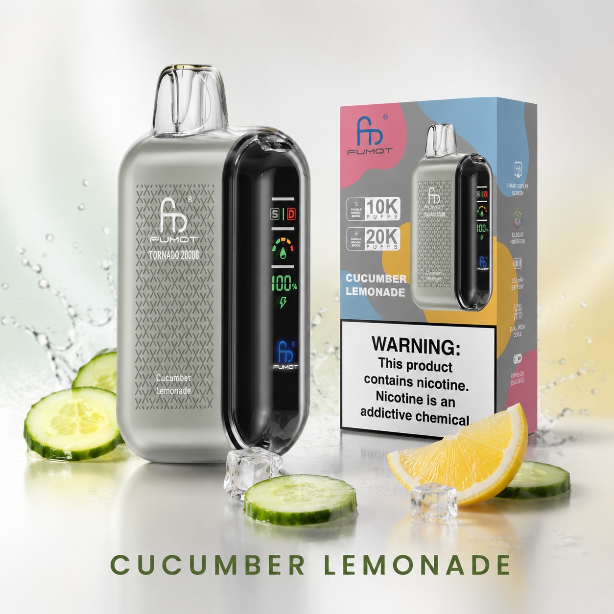 Fumot Tornado 20000 Puffs Smart LED Display 20k Vape