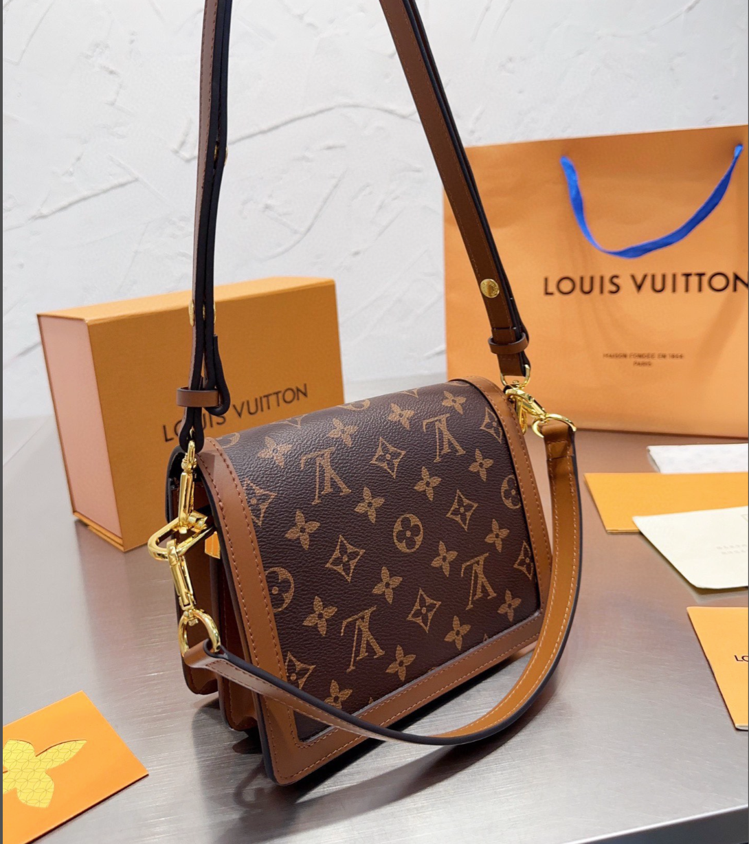 Louis Vuitton Mini Dauphine Lock Xl Brown 20Cm M46537