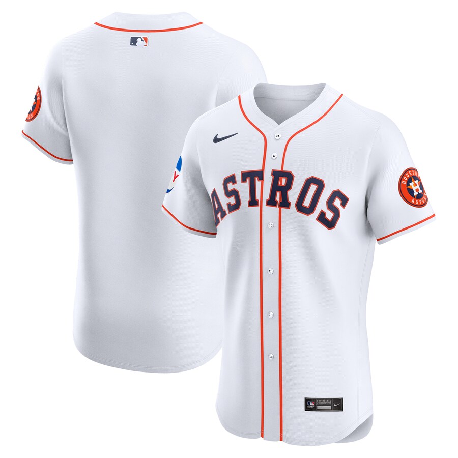 Houston Astros Home Elite Patch Jersey White