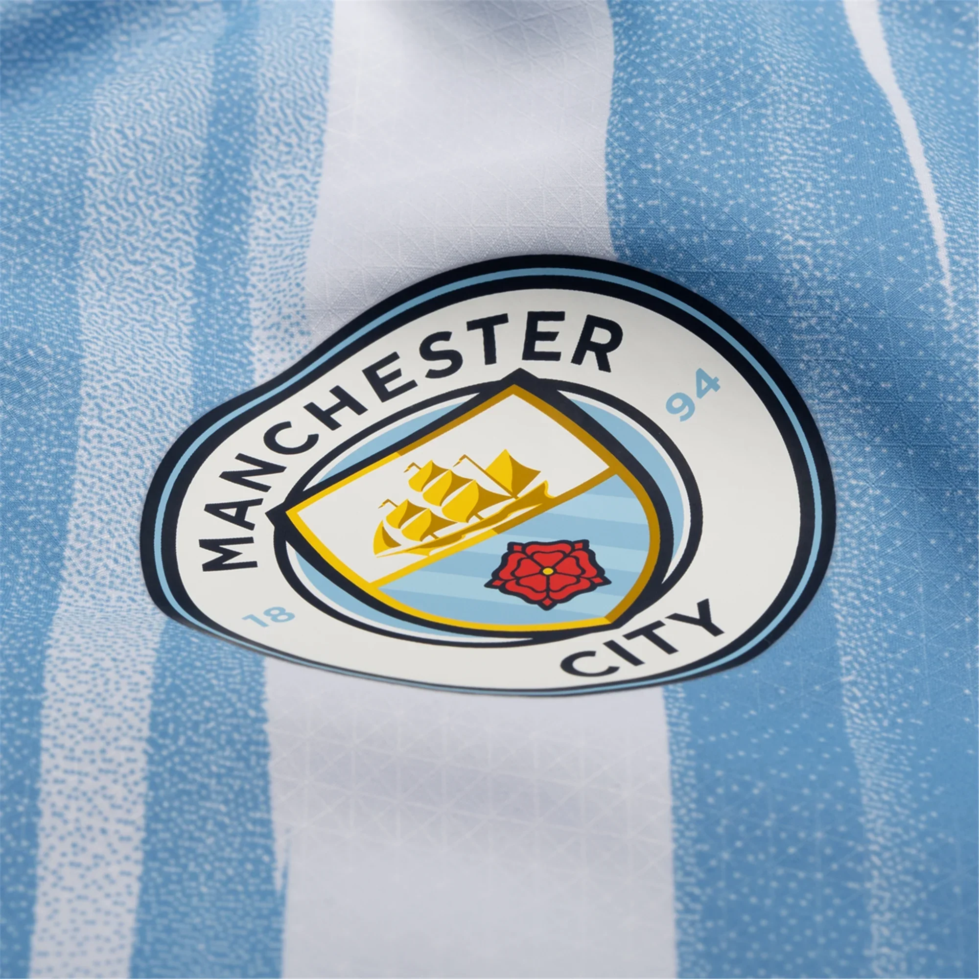 Puma Manchester City Authentic Erling Haaland Home Jersey w/ Champions League Patches 25/26 (Team Light Blue/White)